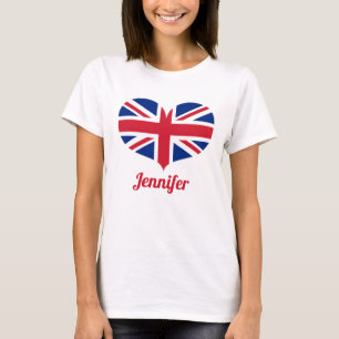Camiseta Bandera BRITÁNICA en forma de corazón el