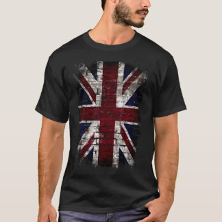 Camiseta Bandera Británica Grunge Estilo Punk de distrés de