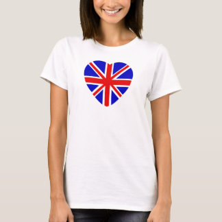 Camiseta Bandera británica Jack en forma de corazón.