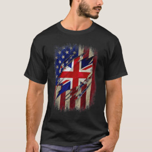 Camiseta Bandera británica norteamericana británica familia