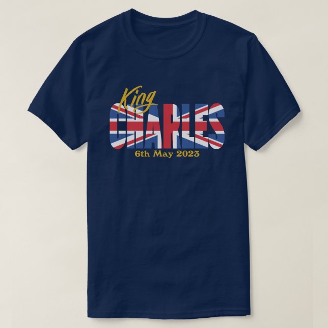 Camiseta Bandera británica Rey Carlos (Diseño del anverso)