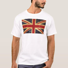 Camiseta Bandera británica Union Jack Hombres Blancos Vinta