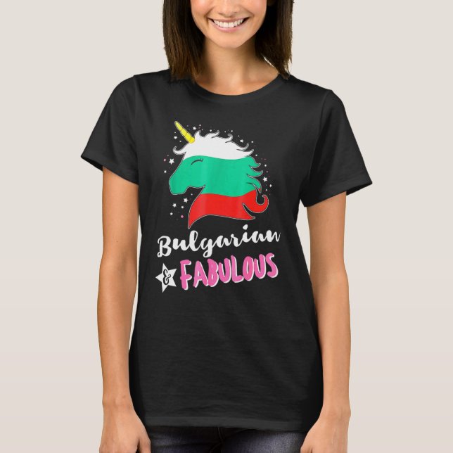 Camiseta Bandera búlgara de unicornio (Anverso)