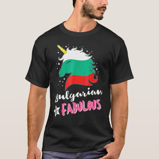 Camiseta Bandera búlgara de unicornio (Anverso)