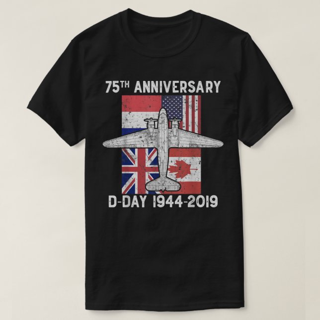 Camiseta Bandera C-47 del 75 aniversario del desembarco de  (Diseño del anverso)