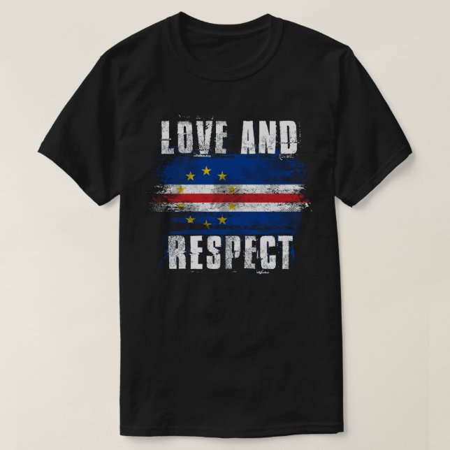 Camiseta Bandera Cabo Verdean de Cabo Verde del amor   y (Diseño del anverso)