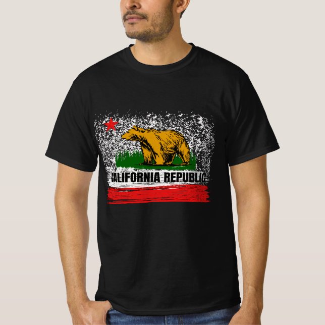 Camiseta Bandera cali de la república de California Cencal  (Anverso)