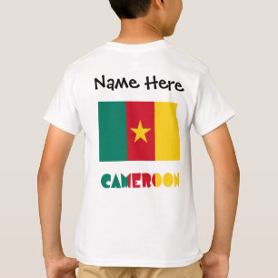 Camiseta Bandera camerunesa de Camerún Personalización negr