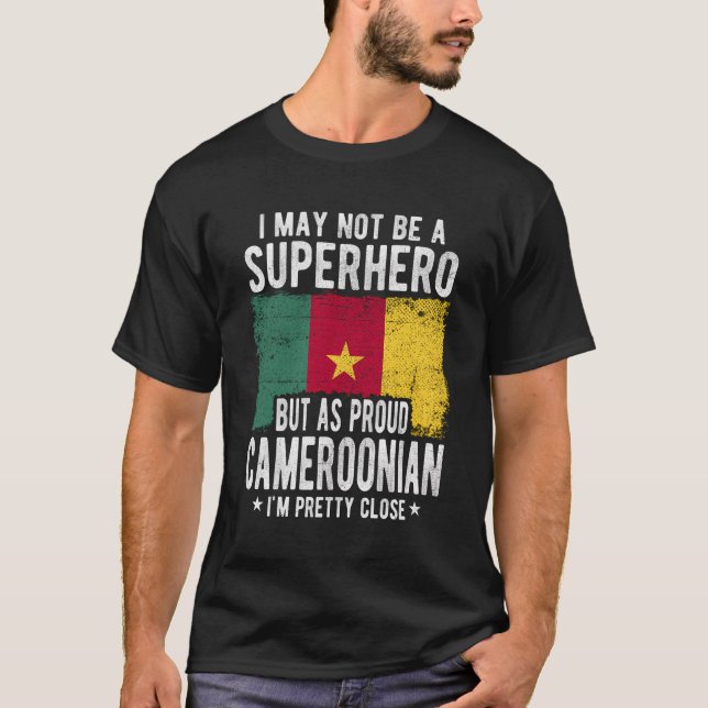 Camiseta Bandera camerunesa orgullosa camerunesa (Anverso)