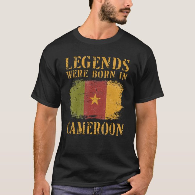 Camiseta Bandera camerunesa vintage de Camerún (Anverso)