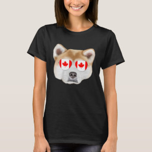 Camiseta Bandera canadiense Akita Dog Canada Pocket