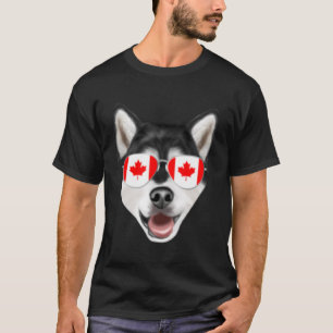 Camiseta Bandera canadiense Alaskan Malamute Dog Canada Poc