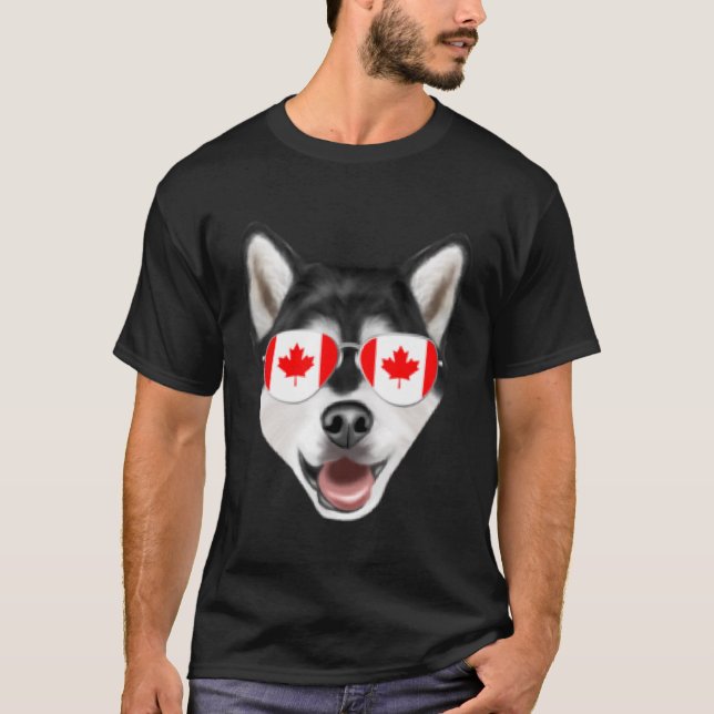 Camiseta Bandera canadiense Alaskan Malamute Dog Canada Poc (Anverso)