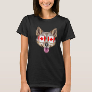 Camiseta Bandera canadiense Bolsillo sueco de vallhund Dog 