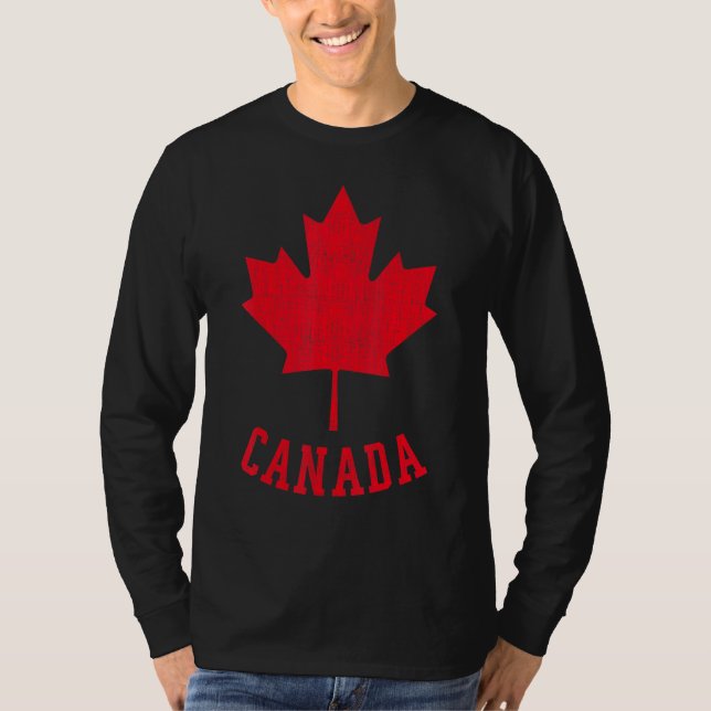 Camiseta Bandera canadiense Canadá Independencia de la hoja (Anverso)