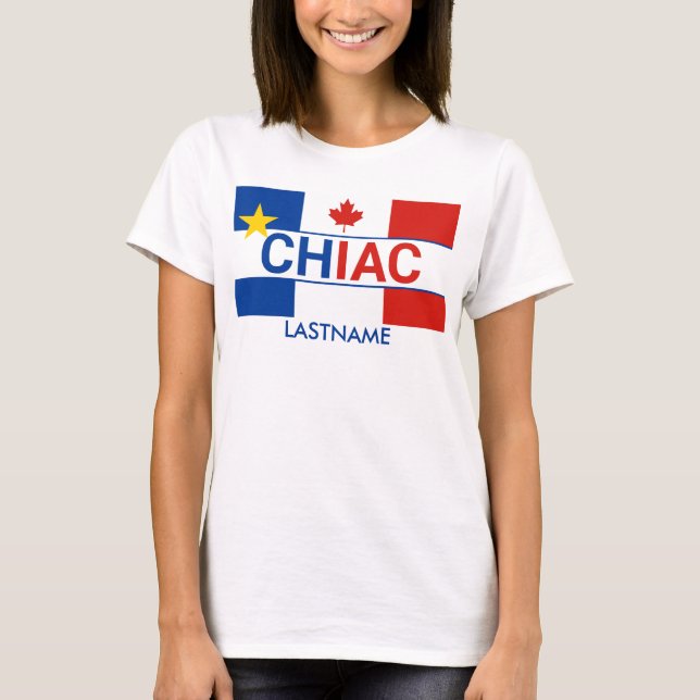 Camiseta Bandera canadiense chiac acadiana personalizada (Anverso)