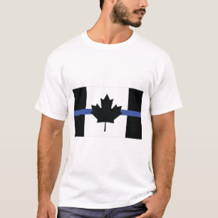 Camiseta Bandera canadiense con línea azul,Canada de línea