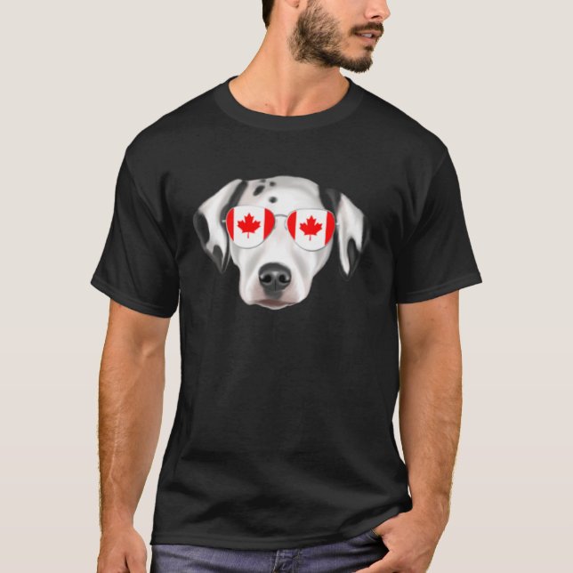 Camiseta Bandera canadiense Dalmatian Dog Canada Pocket (Anverso)