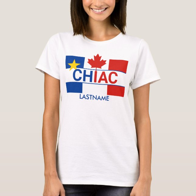 Camiseta Bandera canadiense de acadián chiíta personaliza l (Anverso)