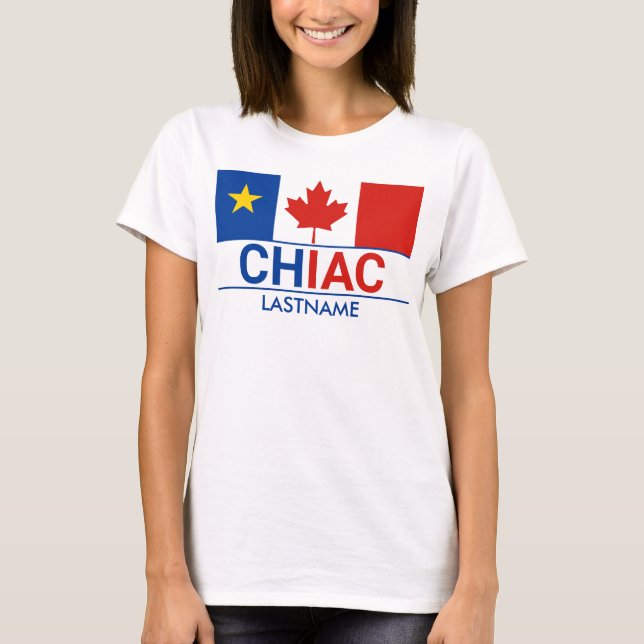 Camiseta Bandera canadiense de acadián chiíta personaliza l (Anverso)