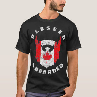 Camiseta Bandera canadiense de Cana bendecida y con barba a