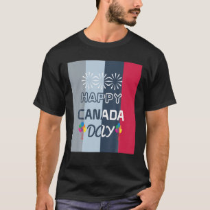 Camiseta Bandera canadiense de celebración de animales de h