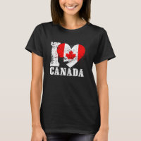 Bandera canadiense de corazón patriótico Amo Canad