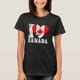 Camiseta Bandera canadiense de corazón patriótico Amo Canad