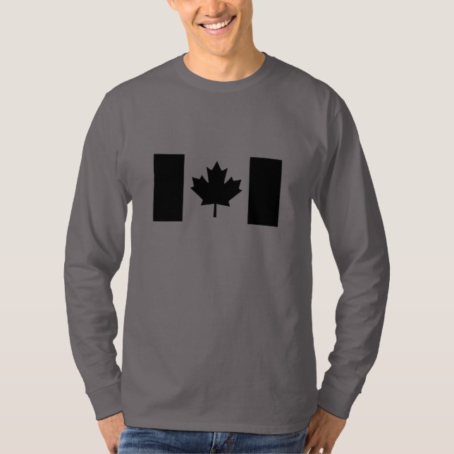 Camiseta Bandera canadiense de decoración negra (Anverso)