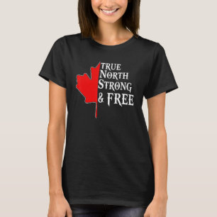 Camiseta Bandera canadiense de hoja de arce libre y fuerte