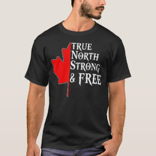 Camiseta Bandera canadiense de hoja de arce libre y fuerte