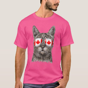 Camiseta Bandera canadiense de la hoja de arce Gato 1 del o