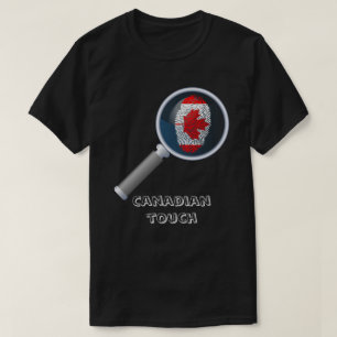Camiseta Bandera canadiense de la huella dactilar del tacto
