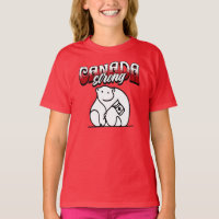 Bandera canadiense de oso polar fuerte en Canadá