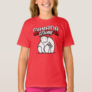 Camiseta Bandera canadiense de oso polar fuerte en Canadá