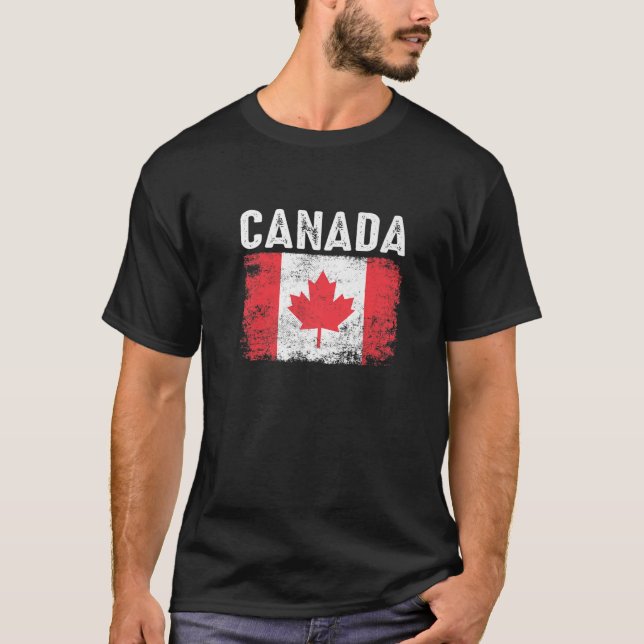 Camiseta Bandera canadiense de vintage (Anverso)