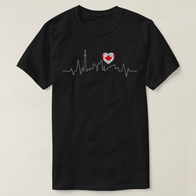 Camiseta Bandera canadiense del latido del latido de Toront (Diseño del anverso)
