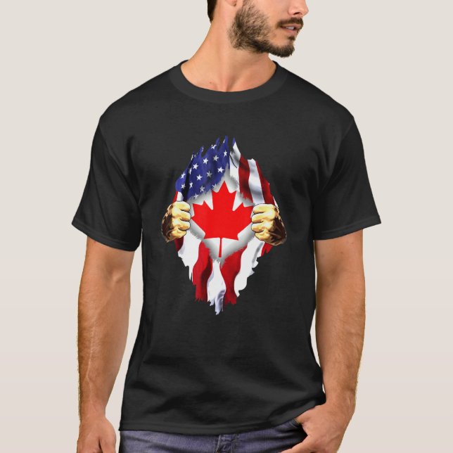 Camiseta Bandera canadiense dentro de mí Canadá (Anverso)