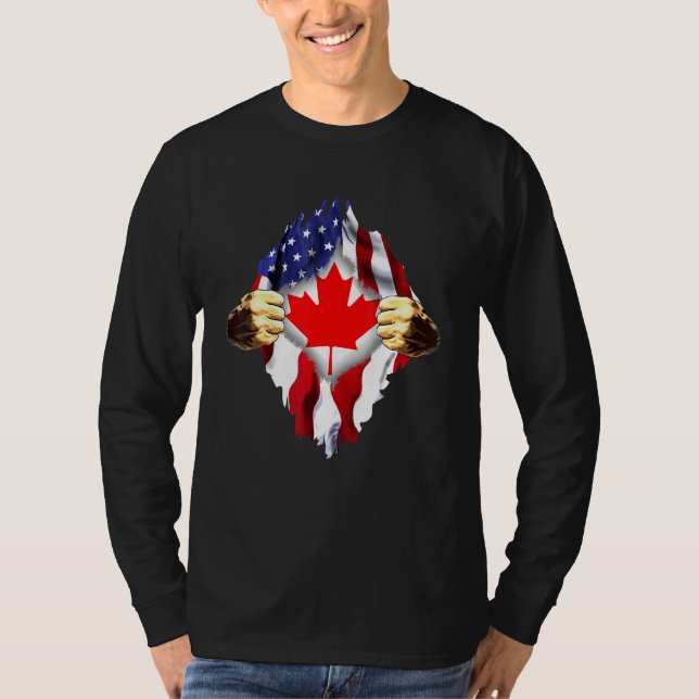 Camiseta Bandera canadiense dentro de mí Canadá (Anverso)