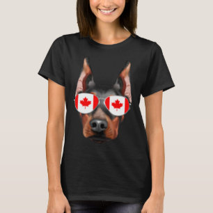 Camiseta Bandera canadiense Doberman Pinscher Dog Canada Po