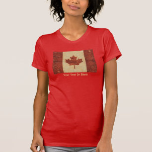 Camiseta Bandera Canadiense En El Interior De La Baraja De