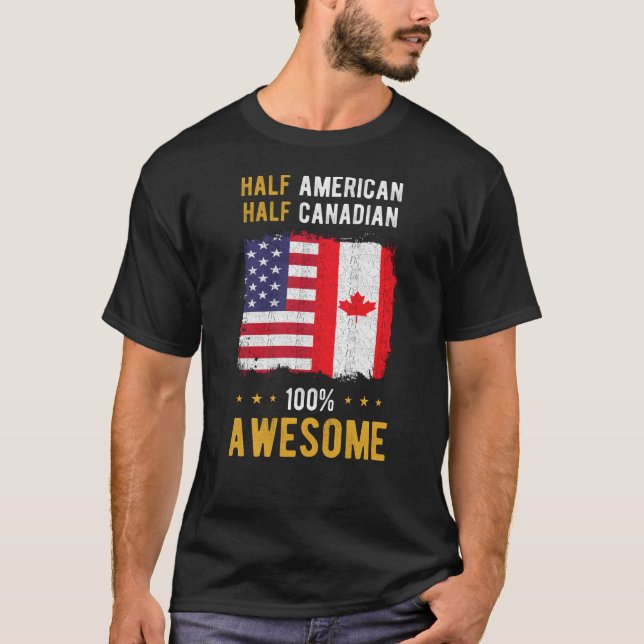 Camiseta Bandera canadiense estadounidense (Anverso)
