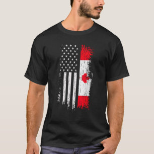 Camiseta Bandera canadiense-estadounidense Canadá Estados U