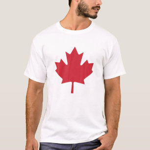 Camiseta Bandera Canadiense Hombres Niños Hojas de Maíz Roj