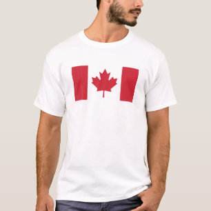 Camiseta Bandera Canadiense Hombres Niños Hojas de Maíz Roj