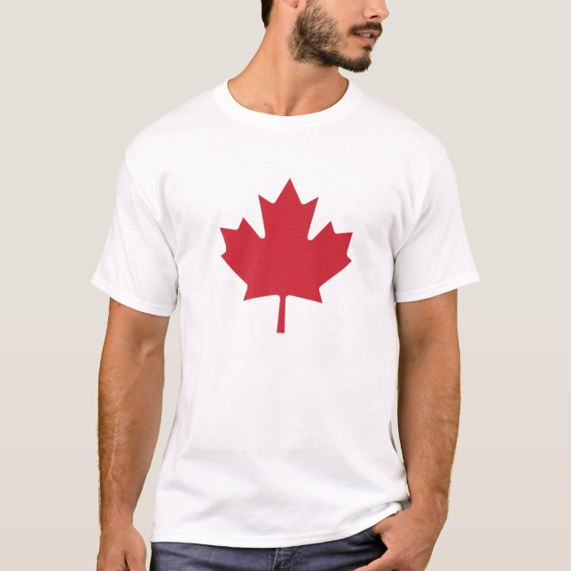 Camiseta Bandera Canadiense Hombres Niños Hojas de Maíz Roj (Anverso)