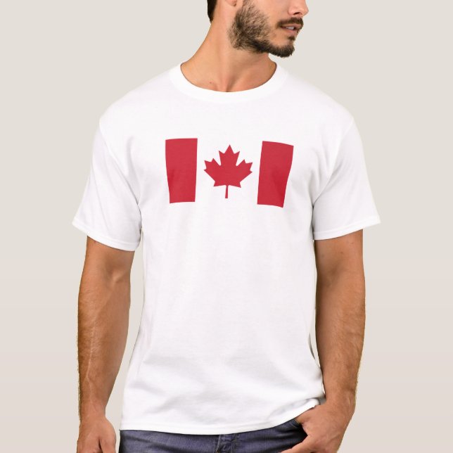 Camiseta Bandera Canadiense Hombres Niños Hojas de Maíz Roj (Anverso)