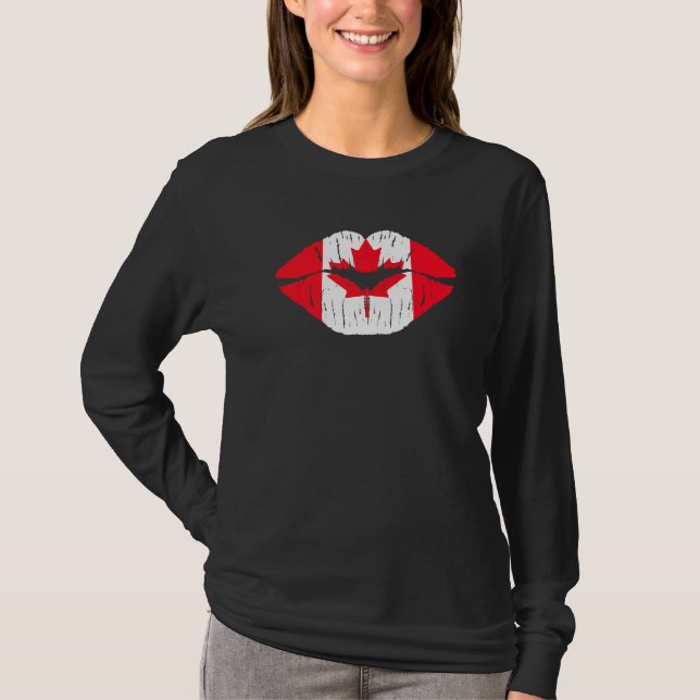 Camiseta Bandera canadiense Liple & Maple Leaf Happy Canada (Anverso)