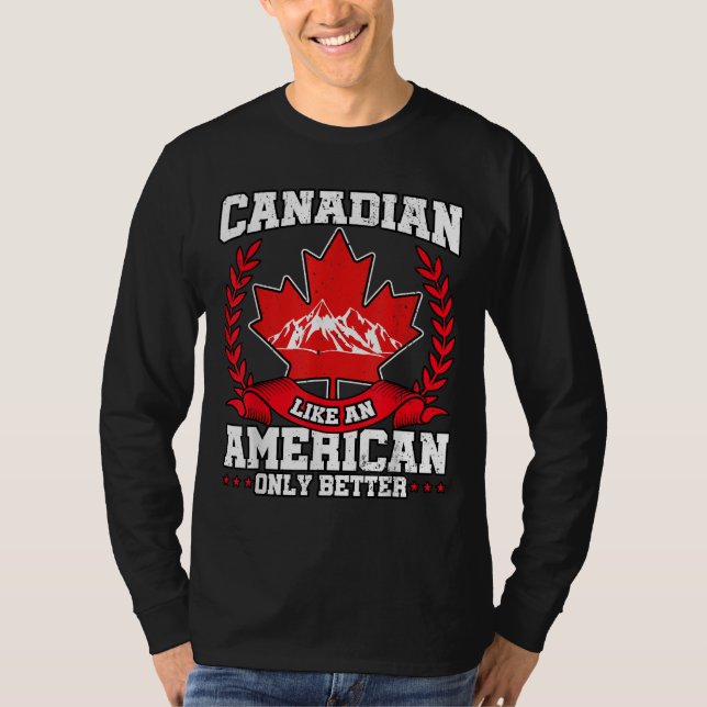 Camiseta Bandera canadiense Maple Leaf Estados Unidos (Anverso)