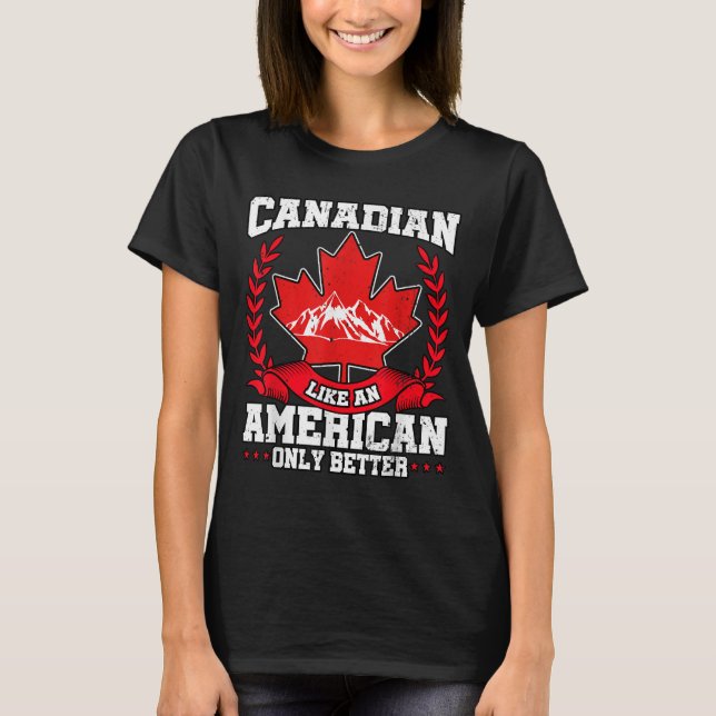 Camiseta Bandera canadiense Maple Leaf Estados Unidos (Anverso)